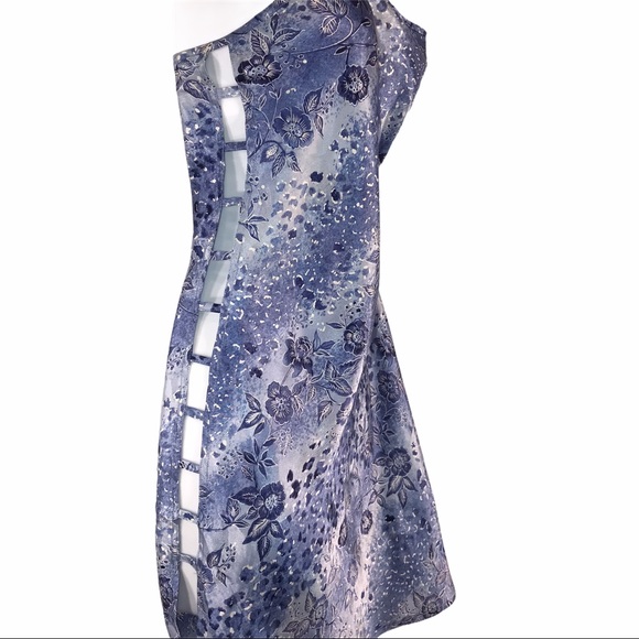 Vintage Blue Floral Cutout Chemise - Picture 3 of 10